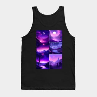 Fantasy purple landscape collage Tank Top